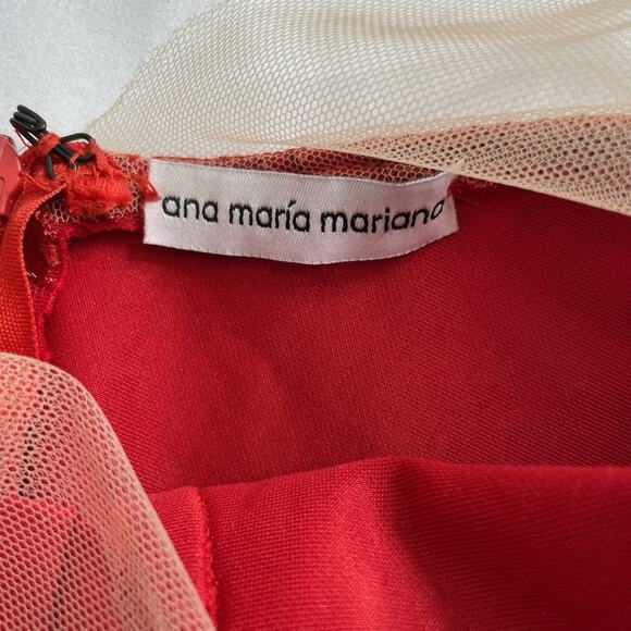 Ana Maria Mariano Red Evening Gown Est. Size 2‎ Bodycon Statement Va Va Voom - Picture 10 of 14